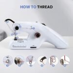 Handheld Sewing Machine, TECNOVO Double Thread Hand Sewing Machine Portable Handy Beginner Electric Sewing Machine, Quick fix, for Cloth Fabric Curtain DIY Home/Travel Repair Mini Sewing Machine
