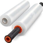 Hand Stretch Wrap with Two Handles Clear, 15 in x 1000 ft Shrink wrap roll Plastic wrap for Moving and Packing (1)