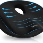 SAHEYER Donut Pillow for Tailbone Pain Relief and Hemorrhoids, Memory Foam Donut Cushion for Sciatica Nerve, Seat Cushion Butt Pillow for Men Women at Home Office Chair Car Long Sitting Comfort, Black
