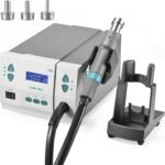 220V 861DW Hot Air Rework Station 1000Watt Heat Gun Soldering Station Brushless DC Vortex Blower for Miro Soldering Rework,Large LCD Screen Display with 3pcs Free Nozzles