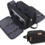 Lacdo Toiletry Bag for Men, Travel Toiletry Organizer Dopp Kit Water-Resistant Large Shaving Bag for Toiletries Accessories Cosmetic Bags, Black