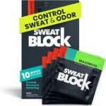 SweatBlock Clinical Strength Antiperspirant Wipes for Men and Women Excessive Sweat Protection Hyperhidrosis Treatment Stops Underarm Perspiration Up to 7 Days Includes 10 Individually Wrapped Wipes
