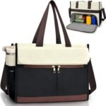 Lunch Tote Bag for Women, 15.6’’ Work Bag with Insulated Lunch Compartment, Women Lunch Bag Laptop Tote for Nurse, Teacher Work Office Outdoor, Water Resistant