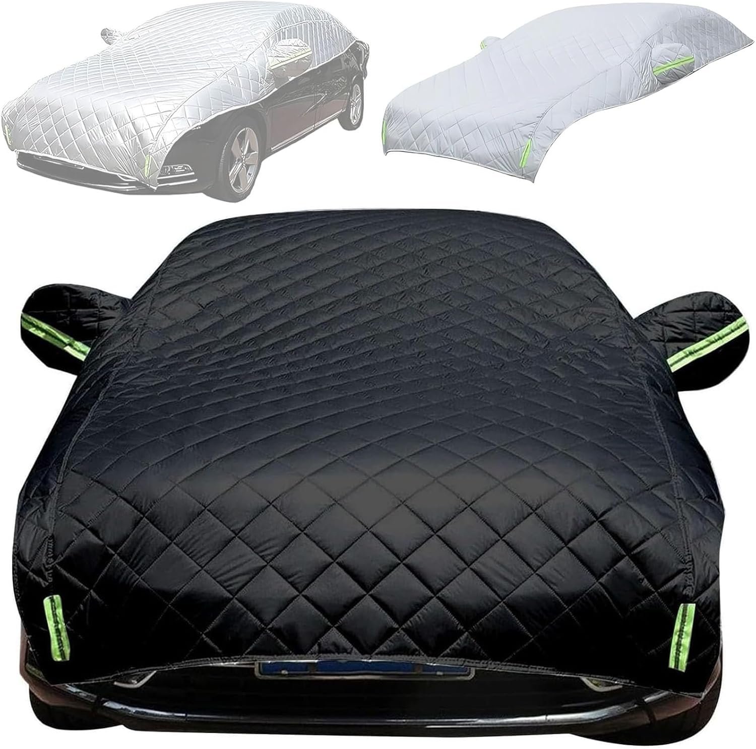 jjhjh Black Hail Protector Car Cover – 5-Layer Car Cover for Hail Protection, Waterproof All-Weather Protection – Snowproof, Windproof, UV Fits Hatchback, Sedan & SUV - Image 1