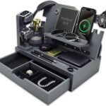 Nightstand Organizer for Men with Large Drawer, Wood Phone Docking Station for Phone, Apple Watch, Wallet & Keys, Ideal Birthday Gift for Father Husband, Bedside Desk Organizer (Grey) Search by: Search on ebay Search on Walmart Search on Aliexpress ASIN : B0D48NYDSCSubmit #29,522 in electronics # Brand: KWYADLUO Product information/details