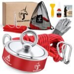 Fishing Magnet Kit | 2200LBS Double Sided Strong Magnet | 65 Ft Rope | Strong Magnets for Treasure Hunting & Underwater Cleaning | Ideal for Magnet Fishing Hobbyists