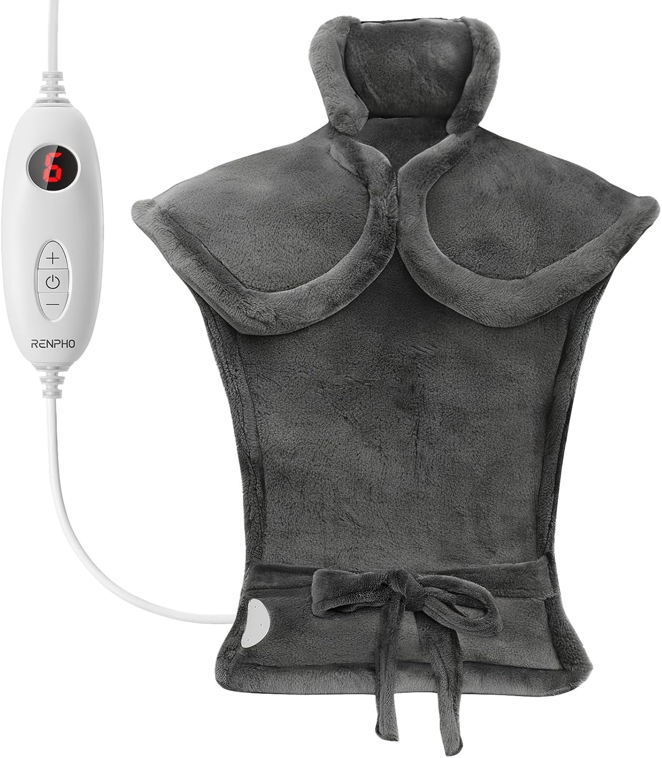kmlo RENPHO Electric Heating Pad for Neck and Shoulders, Heat Pad for Back Pain Relief, Birthday Gifts for Women Men, Heat Pack Auto Shut Off,84x61cm Gray - Image 1