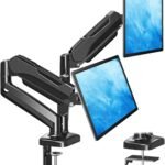 MOUNTUP Dual Monitor Stand for Desk, Monitor Arms for 2 Monitors 32 27 24 22 Inches, Height Adjustable Double Monitor Mount, VESA Mount with C-Clamp & Grommet Base, Holds 4.4-17.6lbs