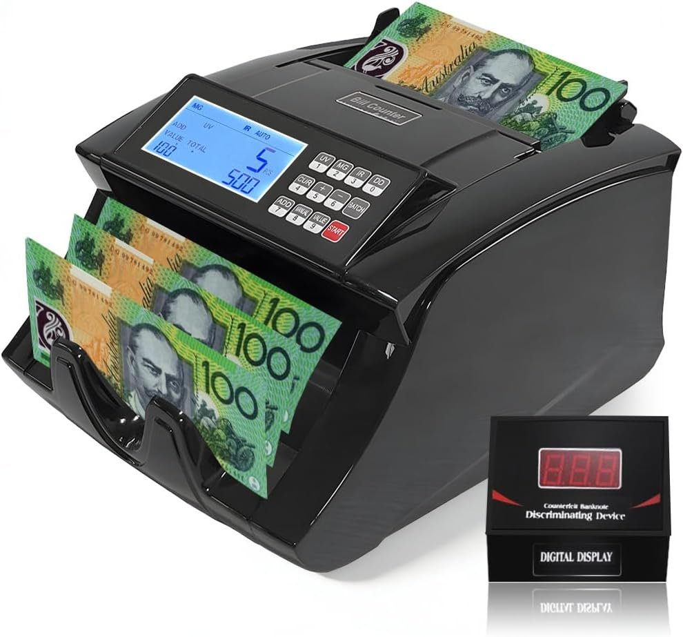 mehtab Automatic Money Counter Machine with UV Detection, High-Speed Banknote Counter for AUD, Digital Display Bill Counter for Australian Dollars (AG-Money Counter 2020) - Image 1