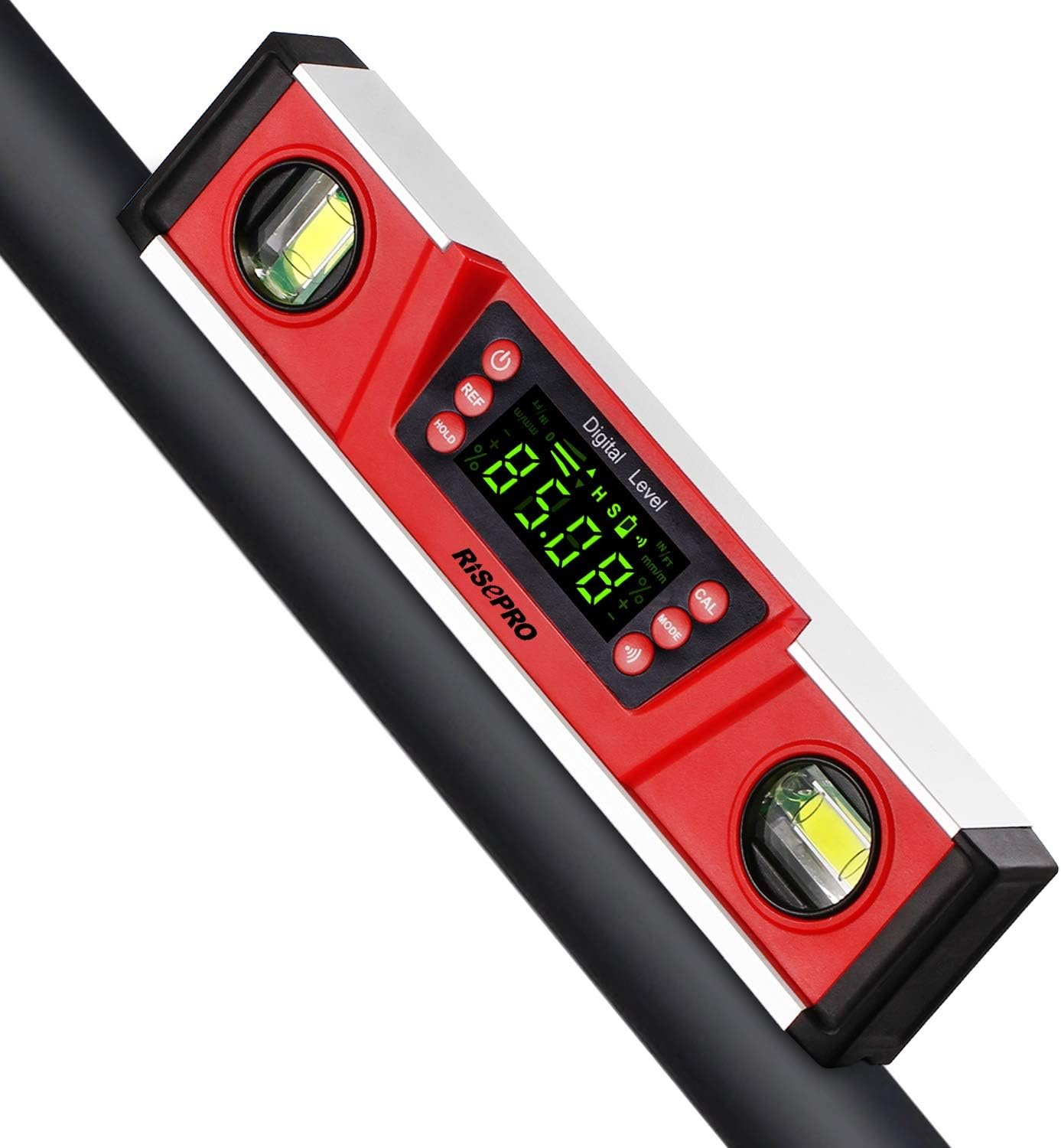 plsp'kpl 10-Inch Digital Torpedo Level and Protractor IP54 Protected Electronic Bubble Inclinometer, Angle Finder, Gauge w/Large VA Display & V-Groove Base DL135N - Image 1