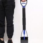 32” Pooper Scooper for Large Dogs Long Handle Pet Poop Scoop Heavy Duty Dog Poop Picker Upper for Yard Grass Gravel Dirt Sand (Black and Blue)