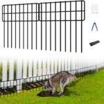 14 Panels No Dig Fence, Animal Barrier Fence, 13in(H) x 14ft(L) Fencing Barrier for Bottom, Rabbit Fencing for Garden, Dog Fencs Barrier, Rustproof Metal Fencs Border for Outdoor