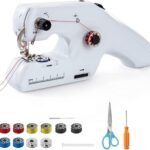 Handheld Sewing Machine, TECNOVO Double Thread Hand Sewing Machine Portable Handy Beginner Electric Sewing Machine, Quick fix, for Cloth Fabric Curtain DIY Home/Travel Repair Mini Sewing Machine