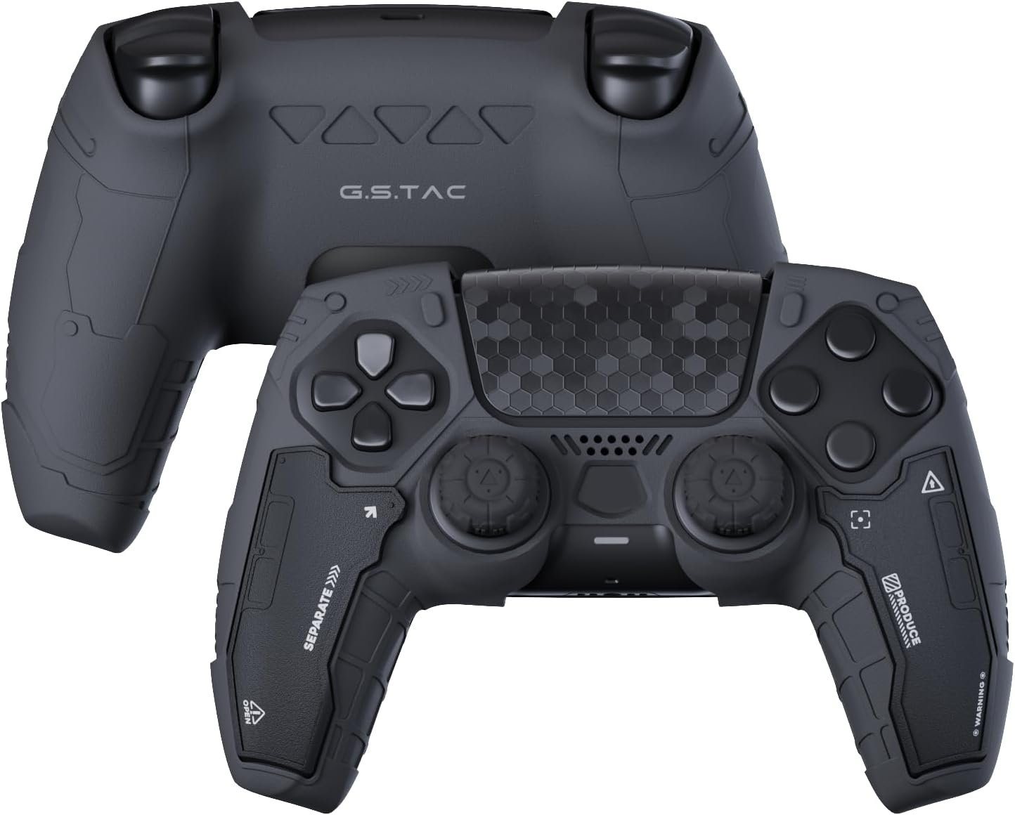 vb GeekShare G.S.TAC Tactical PS5 Controller Skin Set, Anti-Slip Silicone Protective Cover Skin Case for PS5 Wireless Controller with 2 Thumb Grip Caps and 2 Stickers - for Black Myth: Wukong - Image 1