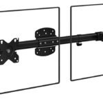 WALI Dual Monitor Wall Mount, Arm up to 27 inch, 68.58cm (012ARM), Black | Single to Double Bracket Adapter, Horizontal Assembly Arm for 2 Screen, Supports Weight up to 22 lbs/10kg, Ergonomic Design