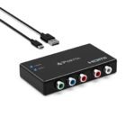 PORTTA Component to HDMI Converter, 5 RCA YPbPr to HDMI Video Adapter, Compatible with Wii, PS2, PS3, Blu-ray, DVD, HDTV, Monitor, Projector