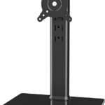 Hemudu Single LCD Computer Monitor Free-Standing Desk Stand Riser for 13 inch to 32 inch Screen with Swivel, Height Adjustable, Rotation, Holds One (1) Screen up to 77lbs