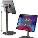 Cooper TabHolder, 7-10" Height Adjustable Tablet Stand, Premium iPad Stand for Desk, 270° Tilt Portable Monitor Holder for 15.6-17" Displays, for All iPad, Kindle, Surface, Samsung Tablets (Black)