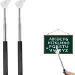 2 Pack Pointer Finger Stick with Retractable Metal Design for Teaching | Extendable Classroom Pointer Tool with Comfortable Grip, 68 cm Telescopic Stick for Teachers Presentations Meetings
