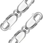925 Sterling Silver Double Lobster Clasp Bracelet Extender Necklace Clasps and Closures Sterling Silver Bracelet Extension Clasps for Jewelry Making（2pcs）