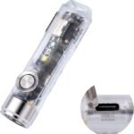 RovyVon A8 4th Gen USB C Keychain Flashlights Rechargeable, 650 Lumens 6500K Cool White Super Bright Mini Flashlight, with Red/White/365nm Sidelights, Magnetic Pocket Clip and Tail Base