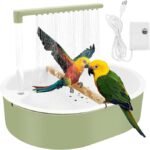 Automatic Bird Bath Shower with Faucet, Parrot Bird Bathtub, USB-Powered Bird Bathtub, 5V Pump, Dual Rows of 26 Water Outlets for Pet Bird