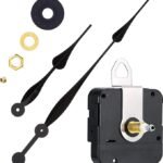 High Torque Long Shaft Clock Movement Mechanism with 12 Inch Long Spade Hands (Black)