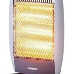 Lenoxx 1200W Halogen Heater: 3 Heat Settings, Wide Angle Oscillation, Tip-over Protection, 3 Separate Halogen Tubes, Built-in Carry Handle, Household Essentials - Grey
