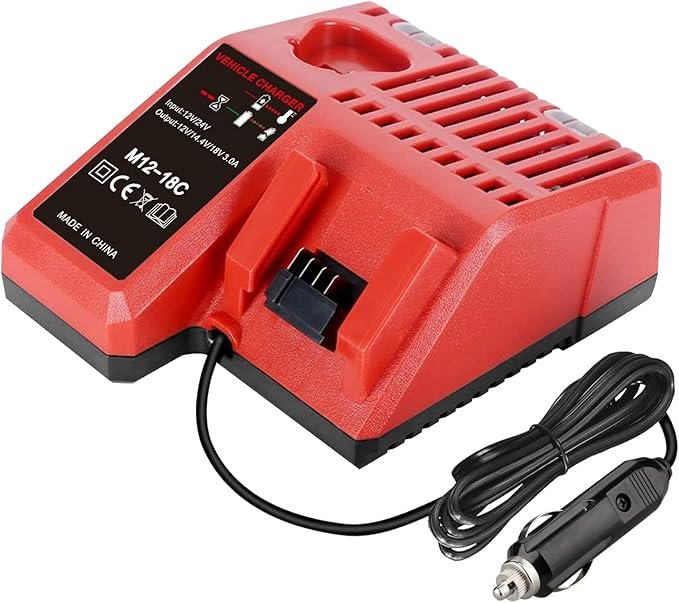 712uJHakglL._AC_SX679_ Car Charger for Milwaukee M18 18V & M12 12V Battery Charger, Multi Voltage Vehicle Charger for Milwaukee 18V-12V Battery - Image 1
