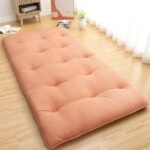 Garvee Japanese Futon Floor Mattress, Long Single Futon Mattress Foldable Floor Bed Mattress, Roll Up Portable Sleeping Floor Mattress, Tatami Mat Kids Floor Play Mat, Coral