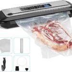 INKBIRD Vacuum Sealer Automatic Sealing Machine for Food Preservation Dry Moist Sealing Modes with Built-in Cutter Starter Kit Easy Cleaning Stainless Steel Panel Compact Design Led Indicator Lights