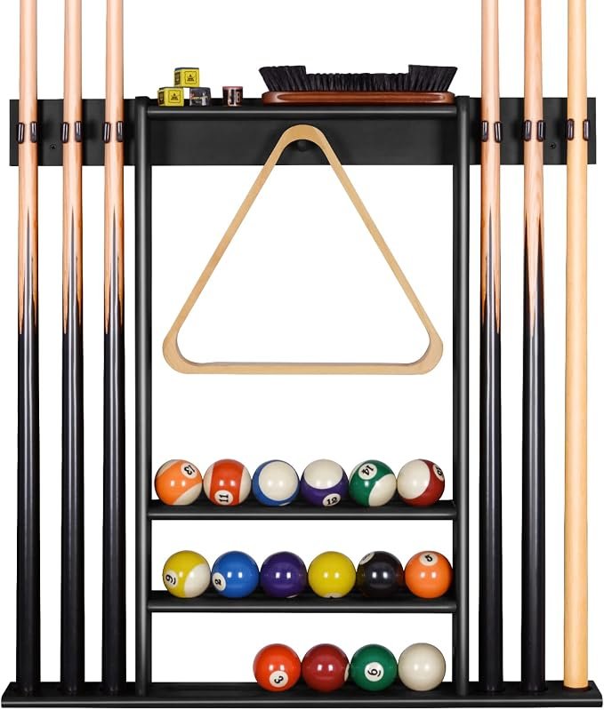 71CPtzDRTwL._AC_SX679_ ikkle Pool Cue Rack Holder Wall Mount, Billiard Stick Holder Wall Mounted, Pool Table Accessories for Billiard Room, Club, Man Gave (Cue Rack Only) - Image 1