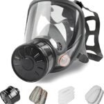 Full Face Gas Mask, Gas Masks Survival Nuclear and Chemical with 40mm Activated Carbon Filter, Reusable Respirator Mask for Gases, Vapors, Dust, Chemicals