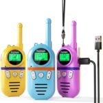 Inspireyes Walkie Talkies for Kids Rechargeable, 48 Hours Working Time, Gifts for Boys Girls, Family Games Outdoor Hiking Camping,3-12 Years Old Toys 3 Pack