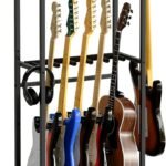 MAHANCRIS Guitar Stand, Multiple Rack Holder for Acoustic, Electric, Bass, Ukulele - Adjustable Floor Stand, Amp Accessories for Home Music Studio, Black GSHB6501
