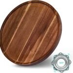 ANBOXIT Lazy Susan Organizer, 30.5cm Wooden Lazy Susan Turntable for Cabinet, Acacia Wood Lazy Susan for Table (1 Pack)