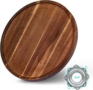 71vfyU7xBFL._AC_SY300_SX300_QL70_ML2_ ANBOXIT Lazy Susan Organizer, 30.5cm Wooden Lazy Susan Turntable for Cabinet, Acacia Wood Lazy Susan for Table (1 Pack) - Image 1