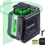 Firecore Laser Level 360 Self Leveling, Green 360° Cross Line Laser Level, Lazer Leveler Tool for Picture Hanging Wall Construction, Battery, Magnetic Bracket&Carry Pouch Included