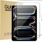 ProCase 2 Pack Screen Protector for iPad Pro 11 Inch M5 2025 M4 2024, Tempered Glass Film Guard for A2836 A2837 A3006 -Clear