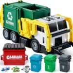 JOYIN 16" Large Garbage Truck Toys for Boys, Realistic Trash Truck Toy with Trash Can Lifter and Dumping Function, Garbage Sorting Cards for Preschoolers, Toy Truck for Boy Age 3 4 5 Years Old