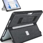 Case fit Microsoft Surface Pro 11/10/9/8 13-Inch, with Stent Cover, Hand Strap, All-in-one Rugged Case Compatible with Type Cover Keyboards, Black
