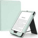Slim Case for 7"/6.8" Kindle Paperwhite with Hand Strap(12th/11th Gen 2024/2021) and Kindle Colorsoft Signature Edition,Stand Cover and Card Slot,Premium PU Sleeve with Auto Wake/Sleep,Agave Green