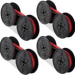 4 Pairs Universal Typewriter Ribbon, Twin Spool Ribbon Replacement Pack, Typewriter Ink Ribbon for Most Typewriter
