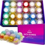 Fafamara 24pcs Bath Bombs Gift Set, Organic and All Natural Ingredients Bubble Bath Bombs Fizzes Spa