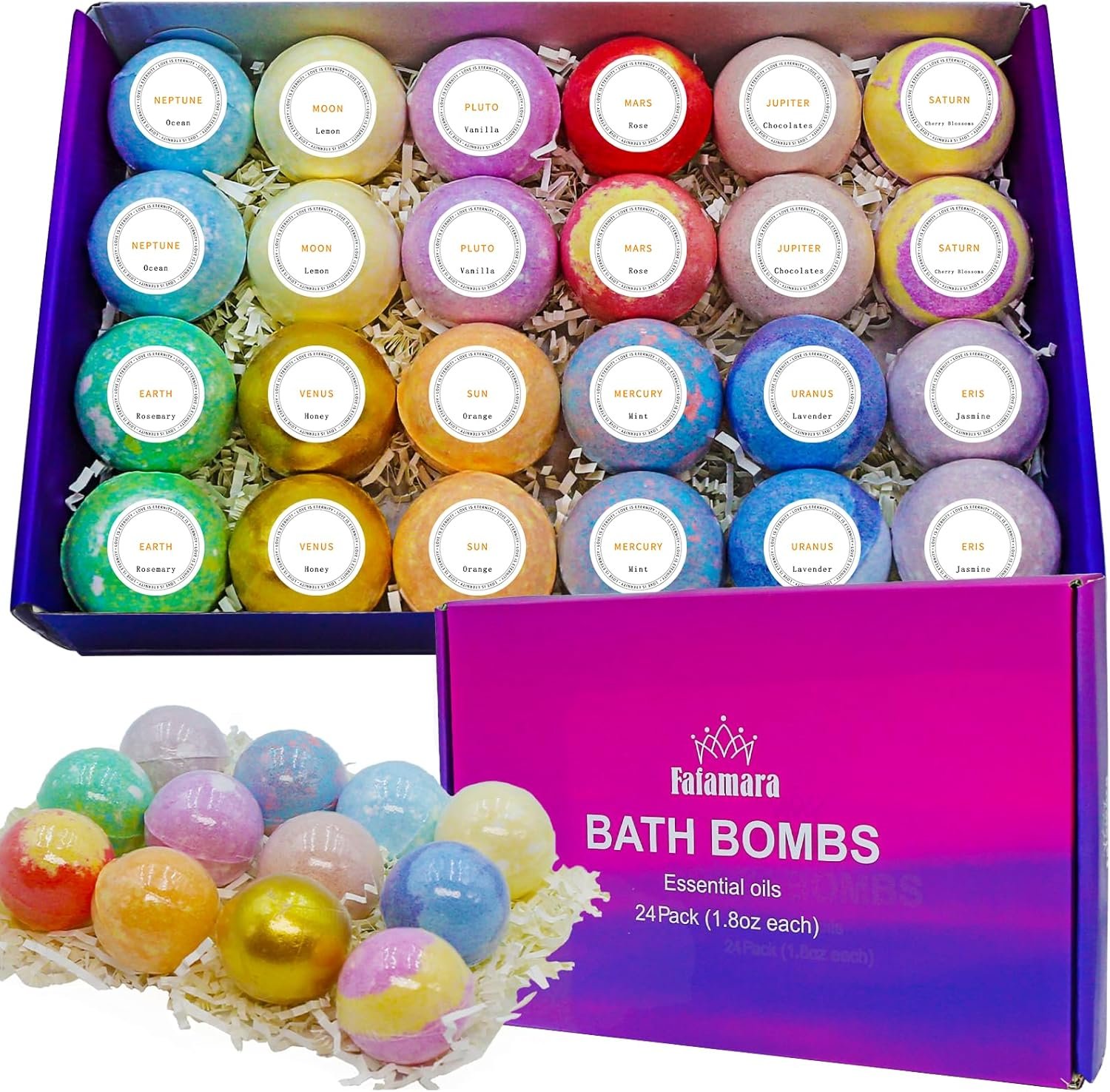 81duokkwQNL._AC_SL1500_ Fafamara 24pcs Bath Bombs Gift Set, Organic and All Natural Ingredients Bubble Bath Bombs Fizzes Spa - Image 1