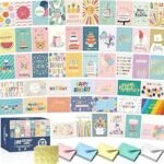 100 Pcs Happy Birthday Cards Bulk with Envelopes, Box Of Birthday Cards Assorted Birthday Cards Pack Funny Assortment Greeting Cards for Kids and Adults