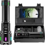 Shadowhawk LED Torch Rechargeable 30000 Lumens, 1500M Long Throw Flashlight, LCD Display Handheld Torches, XHM90.2 Super Bright Tactical Flashlight, Powerful Flash Light for Camping Hunting Gifts