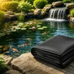 Alpen Outdoor HDPE Pond Liner 4mx6mx0.5mm Garden Pools Underlayment Membrane Reinforced Fish Pond Liners Black Skin Pad, HDPE Reservoir Fountain Landscaping Liners for Waterfall Ponds