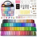 Shuttle Art Polymer Clay, 82 Colours Oven Bake Modeling Clay, Creative Clay Kit with 19 Clay Tools and 16 Kinds of Accessories, Non-Toxic, Non-Sticky, Ideal DIY Art Craft Clay for Kids Adults
