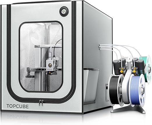 91o6PWg8RqL._AC_SX522_ 3D Printer Enclosure for Bambu Lab A1, Large Size Enclosure with LED Light, Fireproof Waterproof Dustproof Noise Reduction Constant Temperature 3D Printer Cover, 550x670x600MM - Image 1